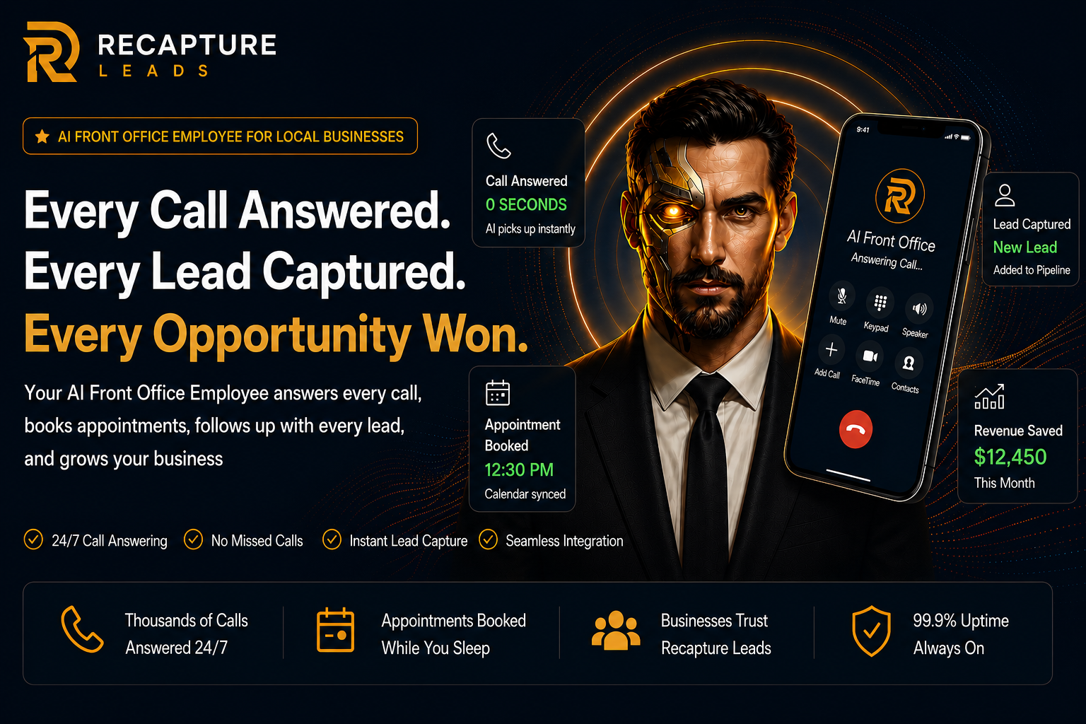 Recapture Leads — AI Front Office Employee. Every Call Answered. Every Lead Captured. Every Opportunity Won.