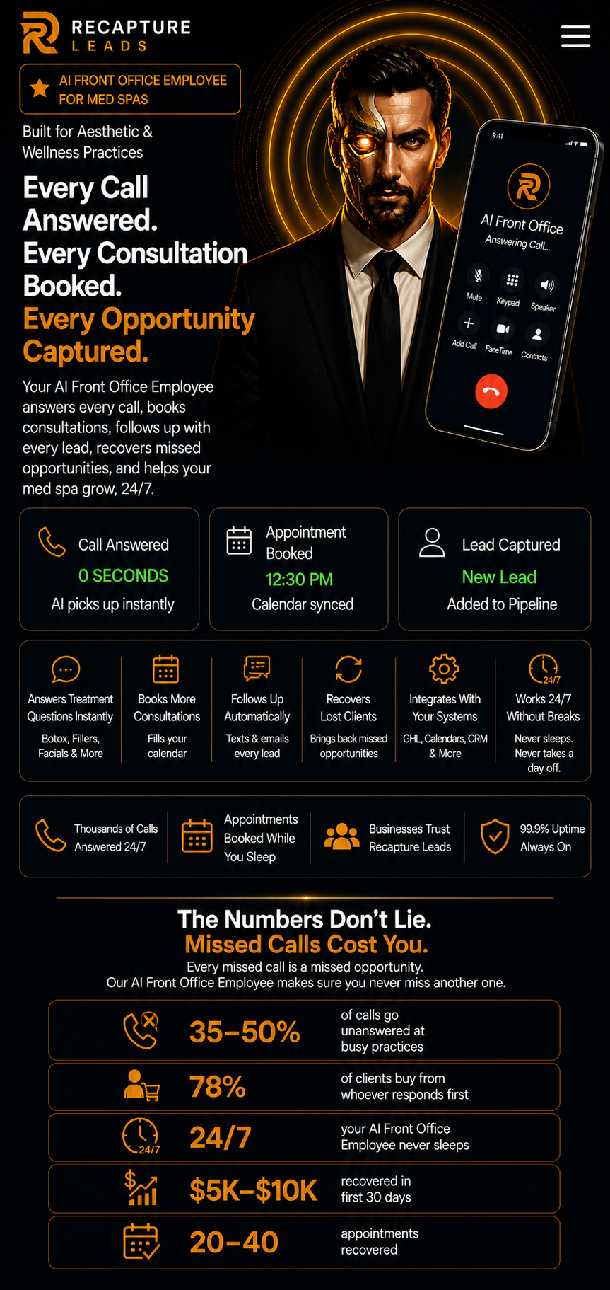 Recapture Leads — AI Front Office Employee for Med Spas.
